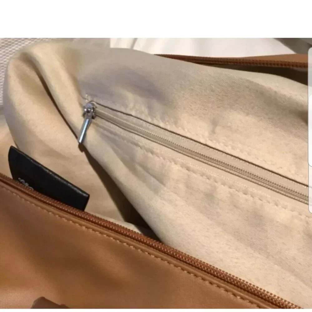 Bella Russo Brown Faux Leather Sachel Overnight Bag 19x10x7